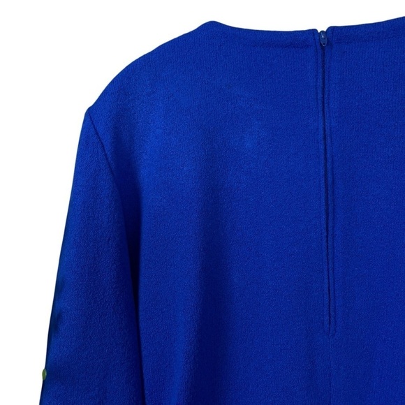 Vtg Castleberry Santana Knit Clasp Cardigan Sweater Royal Blue Gold Size 18 - Picture 5 of 9